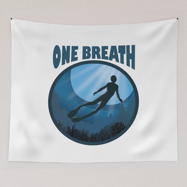 Item preview, One Breath Apnoe Freedive - The Ocean Is Calling designed and sold by TheInkElephant.