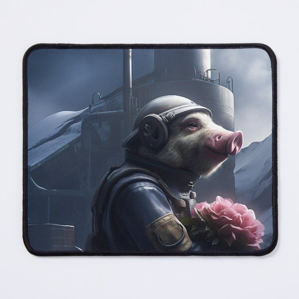 Item preview, Romantic Pig in Space Suit with Flower  designed and sold by CreationP.