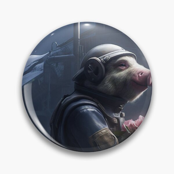 Item preview, Romantic Pig in Space Suit with Flower  designed and sold by CreationP.