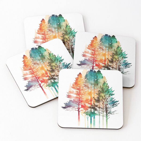 Item preview, Trees in Vibrant Colors - Watercolor Trees and Leaves designed and sold by GVRDesign.