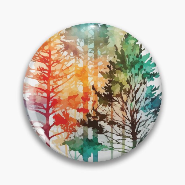 Artikelvorschau, Bäume in leuchtenden Farben – Aquarellbäume und Blätter entworfen und verkauft von GVRDesign.