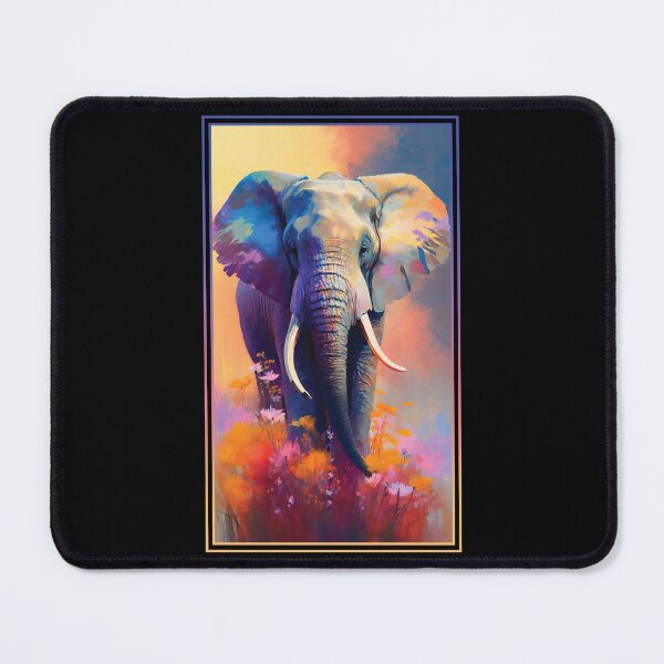 Item preview, Elephant Vibrant Tropical Flower Tall Digital Oil Painting Portrait  designed and sold by arthouseflunky.