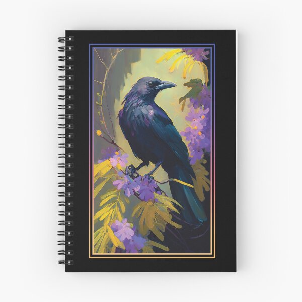 Item preview, Crow Vibrant Tropical Flower Tall Digital Oil Painting Portrait  designed and sold by arthouseflunky.