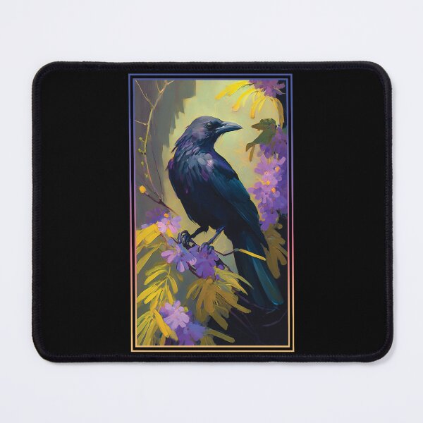 Item preview, Crow Vibrant Tropical Flower Tall Digital Oil Painting Portrait designed and sold by arthouseflunky.