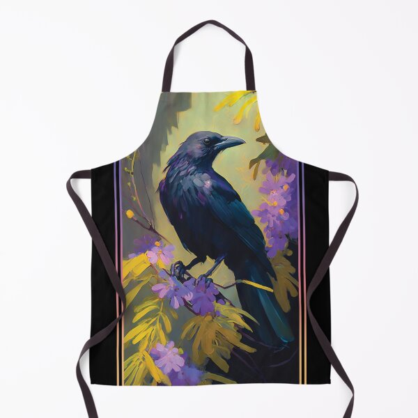 Item preview, Crow Vibrant Tropical Flower Tall Digital Oil Painting Portrait designed and sold by arthouseflunky.