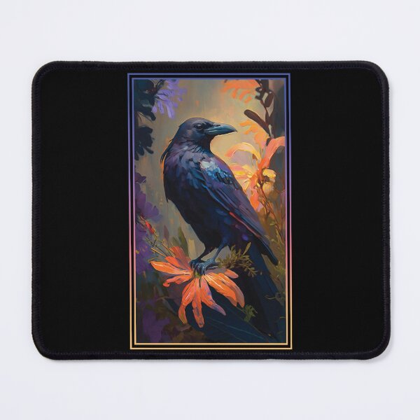 Item preview, Crow Vibrant Tropical Flower Tall Digital Oil Painting Portrait 2 designed and sold by arthouseflunky.
