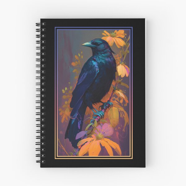 Item preview, Crow Vibrant Tropical Flower Tall Digital Oil Painting Portrait 4 designed and sold by arthouseflunky.