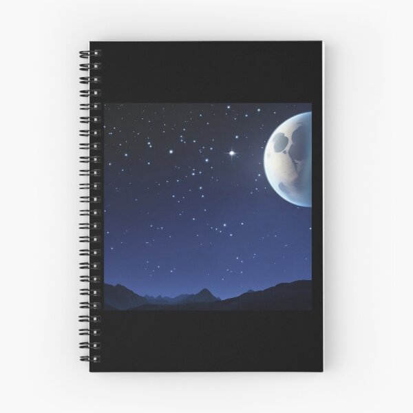 Item preview, Calming Moon Above Mountain Tops with Glistening Stars in the Sky designed and sold by ShardSpace.