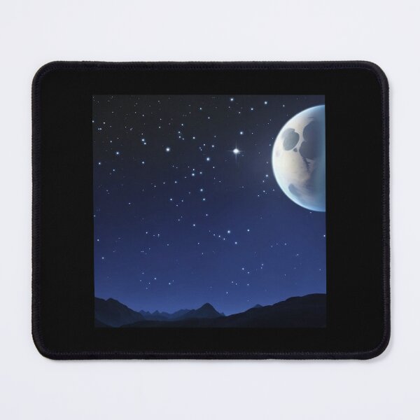 Item preview, Calming Moon Above Mountain Tops with Glistening Stars in the Sky designed and sold by ShardSpace.