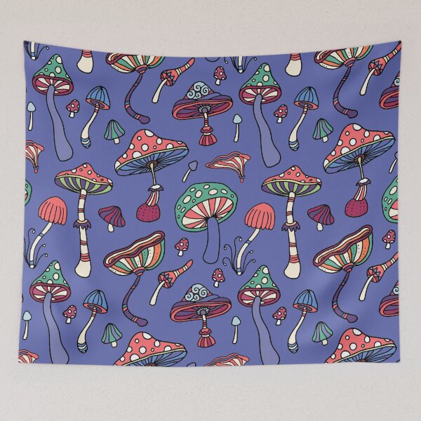 Item preview, Violet magic mushrooms vibes retro pattern designed and sold by bullshirter.