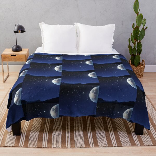 Item preview, Calming Moon Above Mountain Tops with Glistening Stars in the Sky designed and sold by ShardSpace.