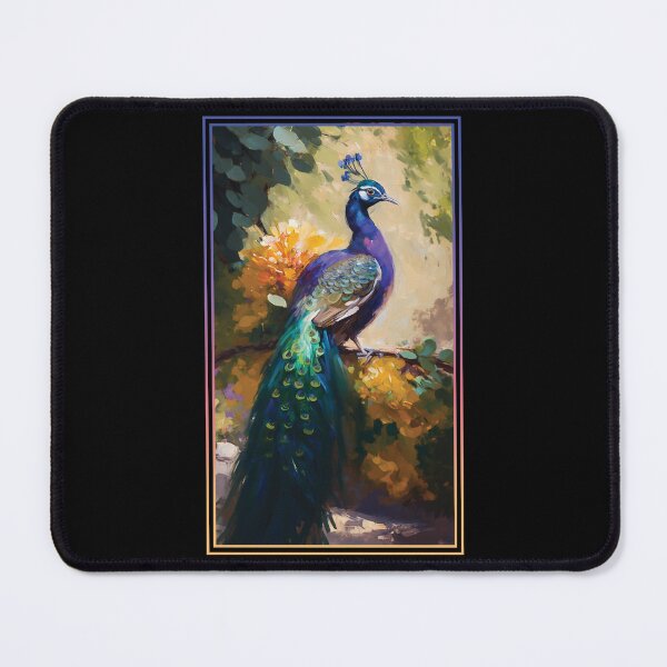 Item preview, Peacock Vibrant Tropical Flower Tall Digital Oil Painting Portrait 2 designed and sold by arthouseflunky.