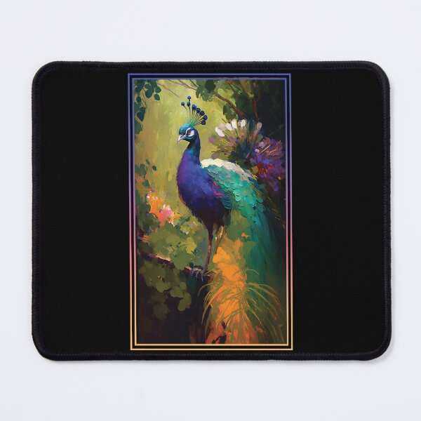 Item preview, Peacock Vibrant Tropical Flower Tall Digital Oil Painting Portrait 3 designed and sold by arthouseflunky.