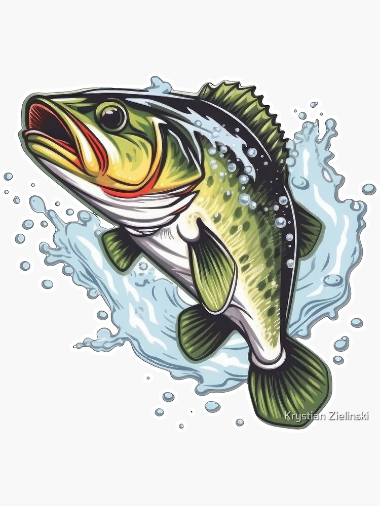 Nice Bass Fishing Sticker 