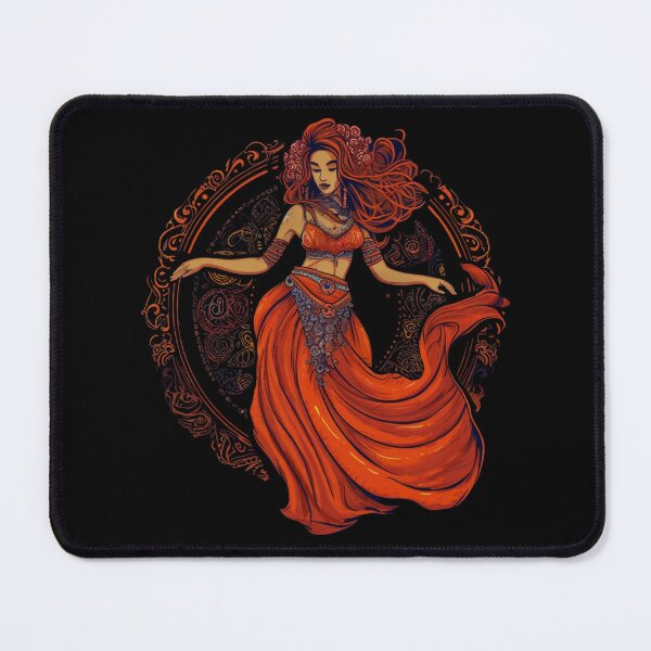 Item preview, Fiery Fusion: Stunning Belly Dancer with Red Hair designed and sold by CuriousNoemi.