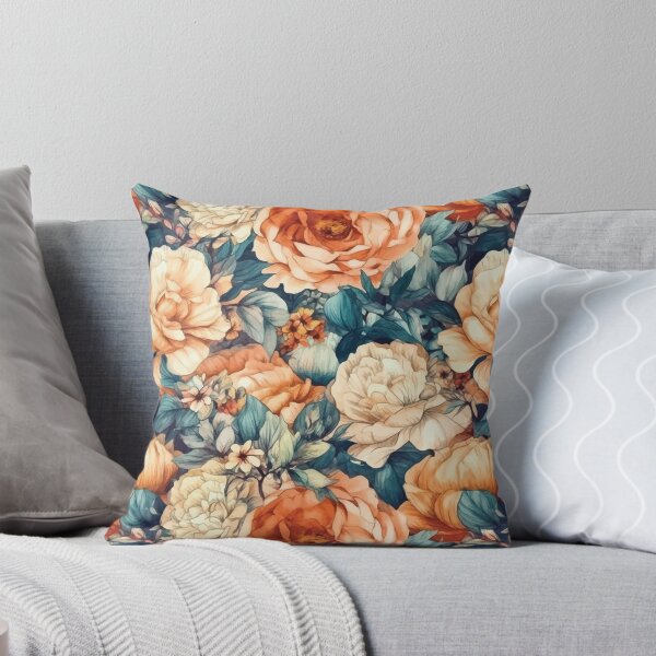 Item preview, Blue and Orange Watercolor Floral designed and sold by DaniGirls.