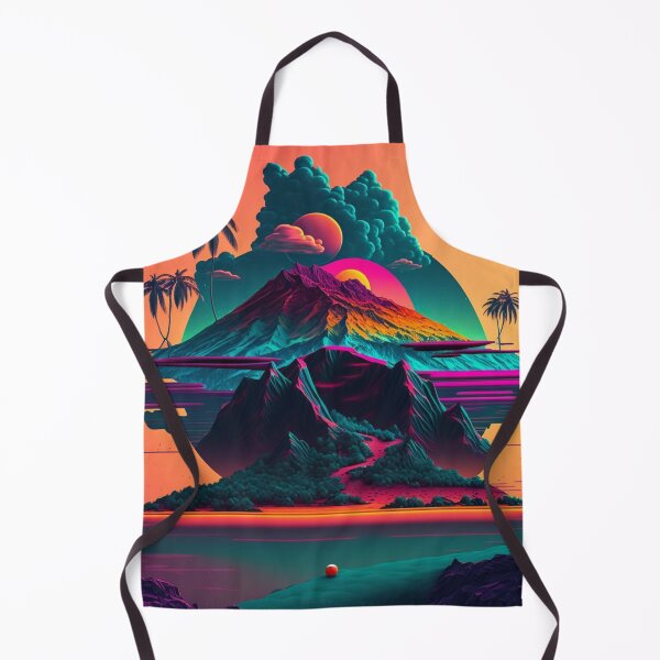 Item preview, Retro Futuristic Mountain Island designed and sold by AdvancedApe.