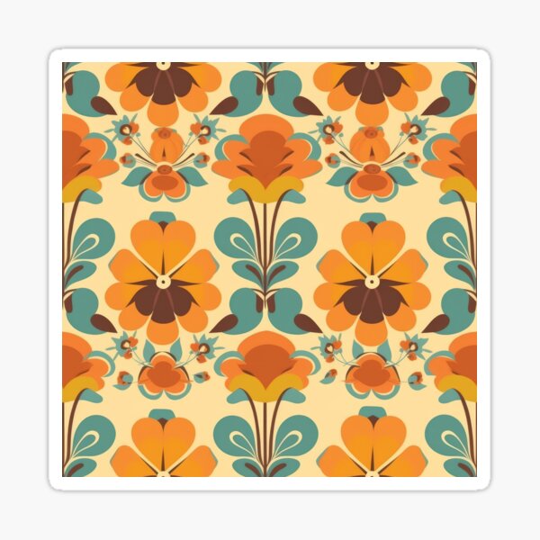Retro flower pattern Sticker