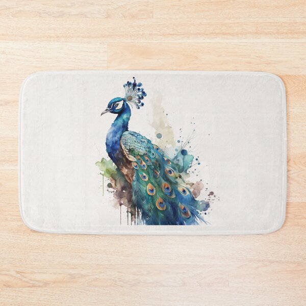 Item preview, Stunning Peacock Watercolour Portrait designed and sold by Adios65.