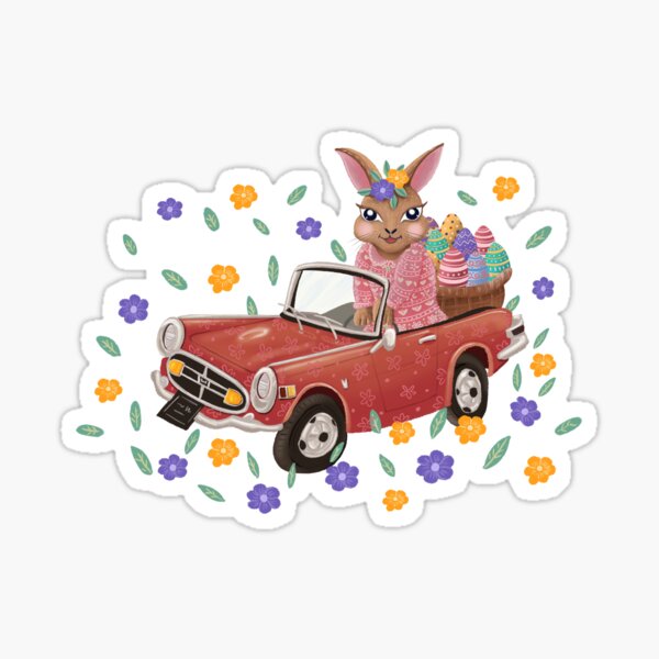 Item preview, Easter bunny in the car designed and sold by Aforesty.