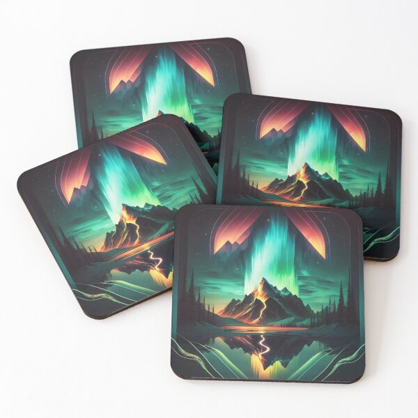 Item preview, Retro Futuritic Northern Lights designed and sold by AdvancedApe.