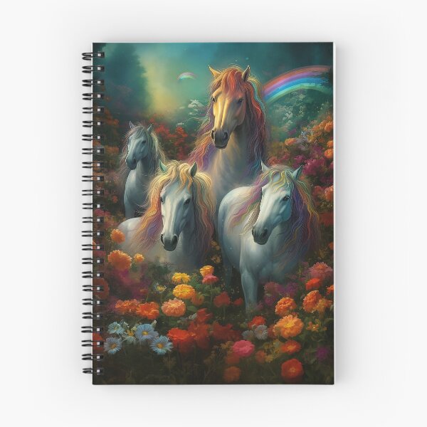 Item preview, White Horses in the Rainbow Meadow designed and sold by Void-Fantasies.