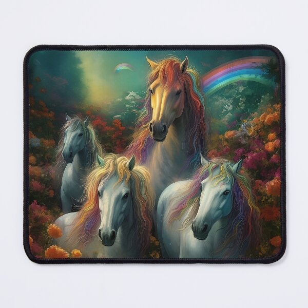 Item preview, White Horses in the Rainbow Meadow designed and sold by Void-Fantasies.