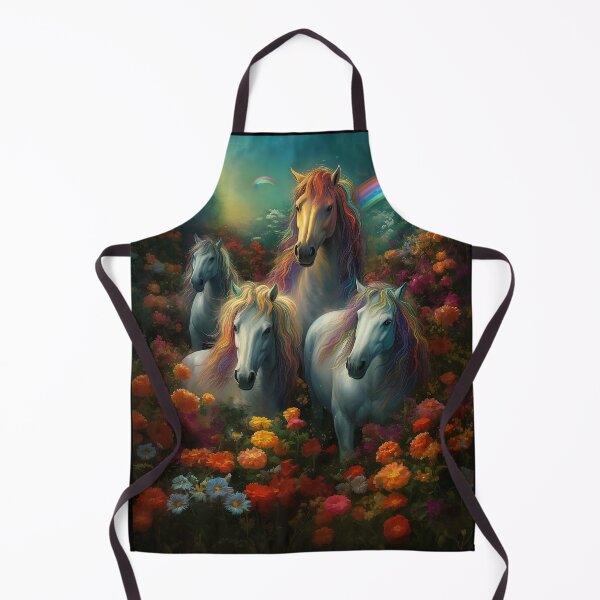 Item preview, White Horses in the Rainbow Meadow designed and sold by Void-Fantasies.
