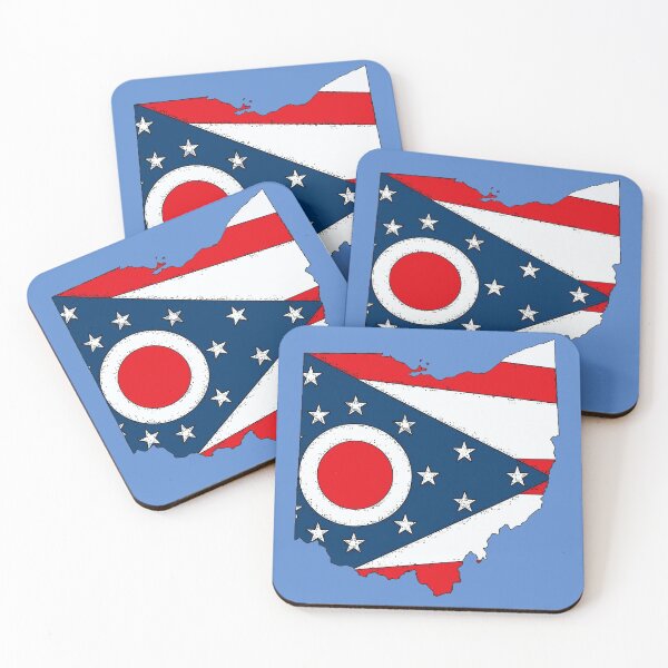 Item preview, Ohio Map with Ohio State Flag designed and sold by Havocgirl.