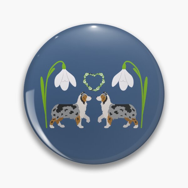 Item preview, Blue Merle Australian Shepherd Dog with Spring Heart and Narcissus White Flower designed and sold by SeasonalDogs.