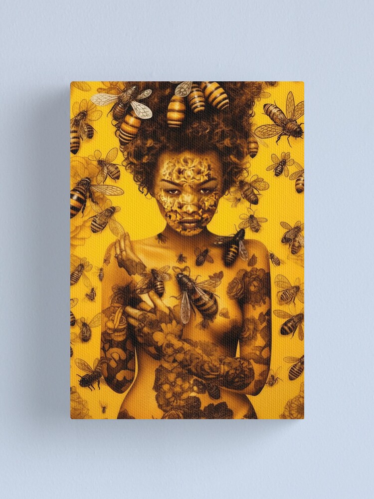 Bee Stamp Bright | Canvas Wall Art | 16x16 | Great Big Canvas