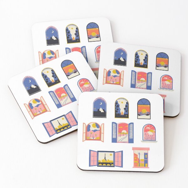 Item preview, World Travel Window Views – Illustrated Cityscapes designed and sold by DonneeCreations.
