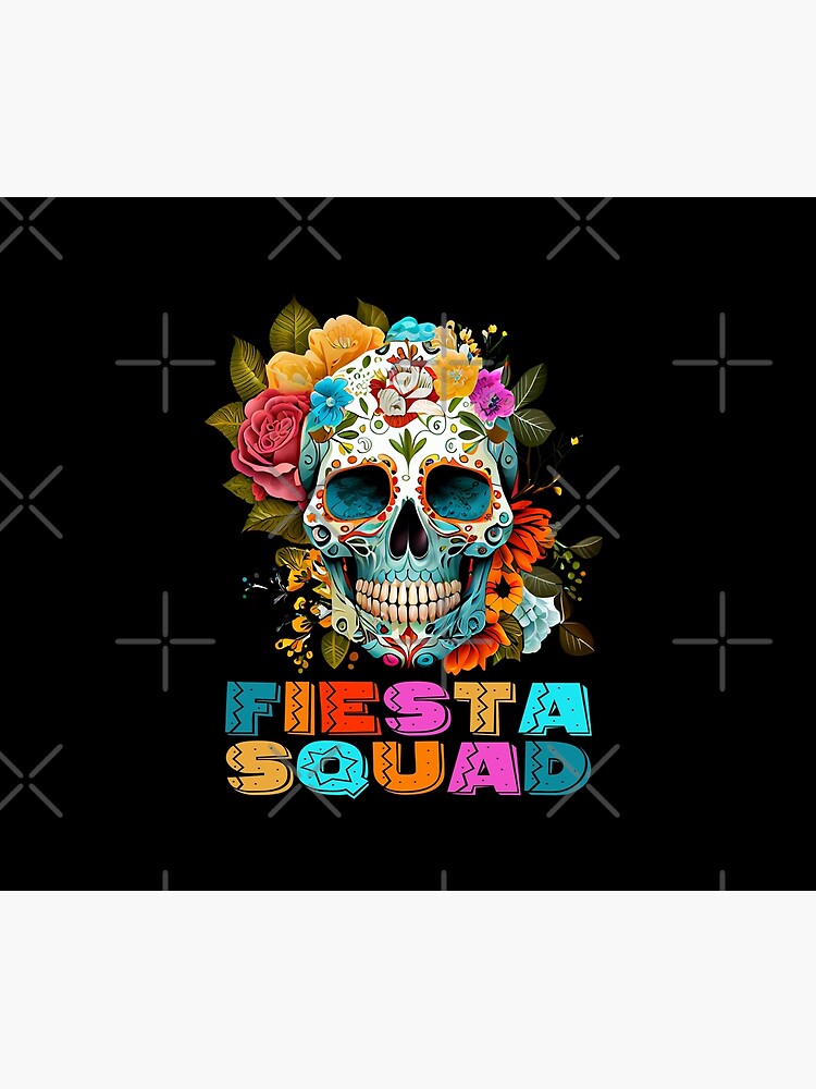 Disover Funny Cinco De Mayo Shirts Fiesta Squad Mexican Skull Kids Tapestry