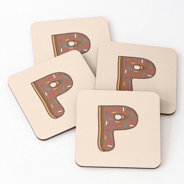 Item preview, Letters P Shaped Like Chocolate Donuts  designed and sold by DonutsWords.