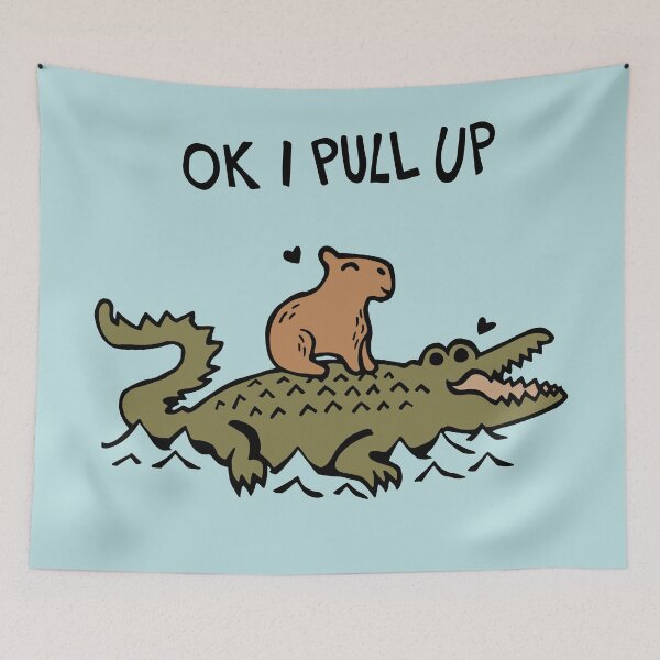 Item preview, OK I Pull Up Capybara and Crocodile Love designed and sold by Graograman.