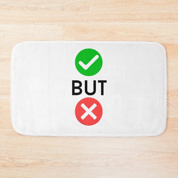 Item preview, yes but no text graphic v3 white background designed and sold by fishpressink.