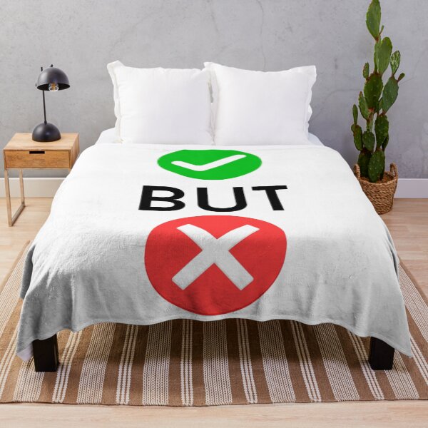 Item preview, yes but no text graphic v3 white background designed and sold by fishpressink.