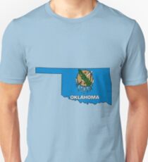 Oklahoma Map With Oklahoma State Flag Unisex T-Shirt