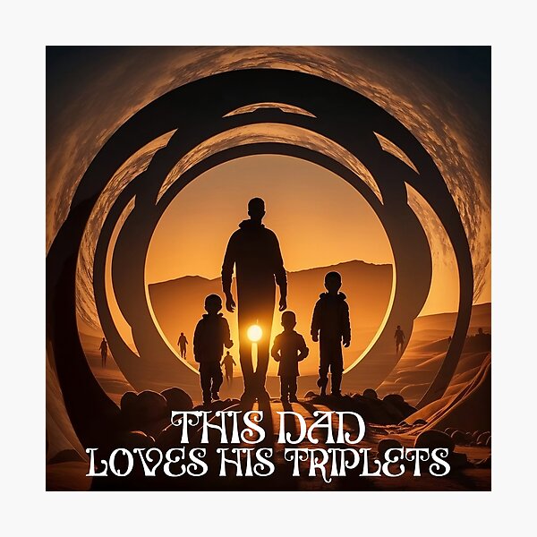 Artikelvorschau, This dad loves his triplets entworfen und verkauft von HappyTrippy.