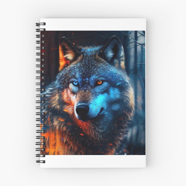 Item preview, Fiery-eyed wolf in forest designed and sold by Krystmiks.