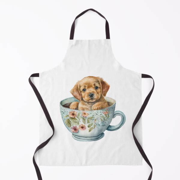 Item preview, Labrador Puppy in Floral Tea Cup designed and sold by ImaginePrintsHQ.