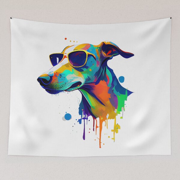 Item preview, Colorful cool greyhound dog with sunglasses designed and sold by MLArtifex.