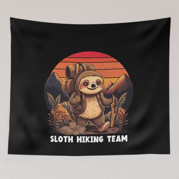 Item preview, Sloth Hiking Team Retro Sunset Funny Hiking Gifts Vintage Mountain Camping Lover Tees designed and sold by Sasikharn.