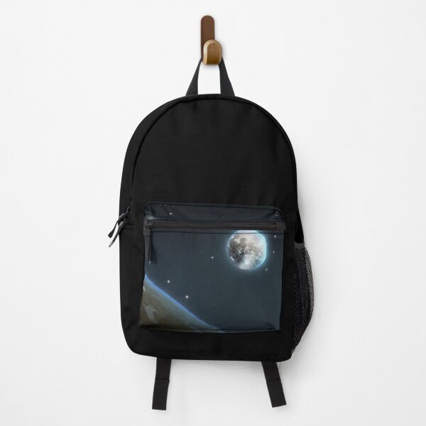 Item preview, Bright Moon Centered with Stars and a View of Earth in the Bottom Left designed and sold by ShardSpace.