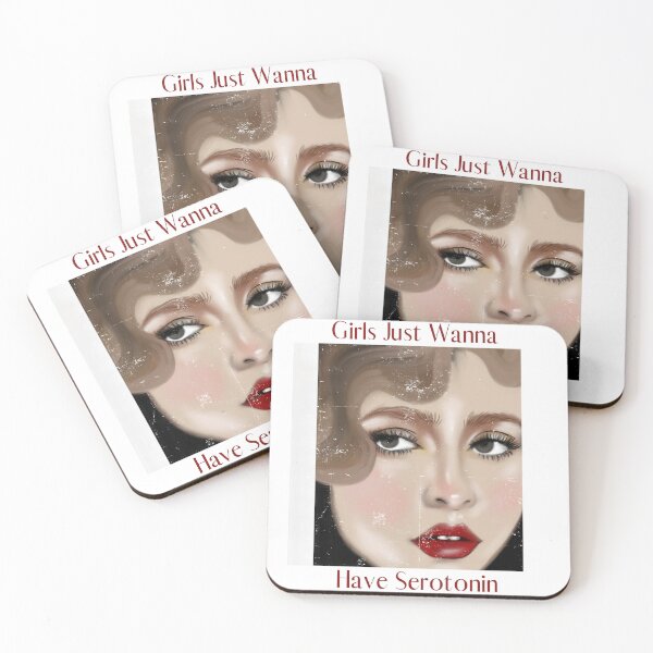 Item preview, girls Just Wanna Have Serotonin |retro pop art  designed and sold by Mused by Melancholy.