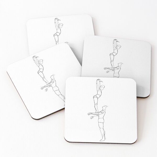 Item preview, Acrobatic Dancing Duo One Line Art designed and sold by OneLinePrints.