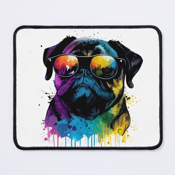 Item preview, Colorful cool French bulldog (pug) dog with sunglasses two designed and sold by MLArtifex.