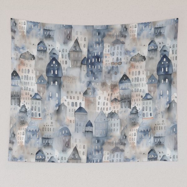 Item preview, Watercolour Cityscape 01 designed and sold by KRNDesign.