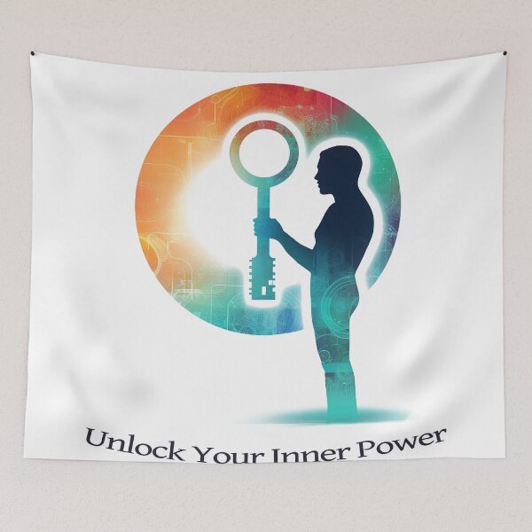 Item preview, Unlock your inner power inspirational quote print designed and sold by ManuelAndreas.