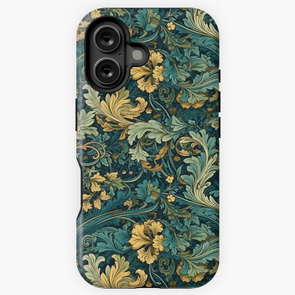 Item preview, Schönes, klassisches William Morris-inspiriertes, edwardianisches blaues, grünes und goldenes Blumenkunstmuster designed and sold by electricsticks.